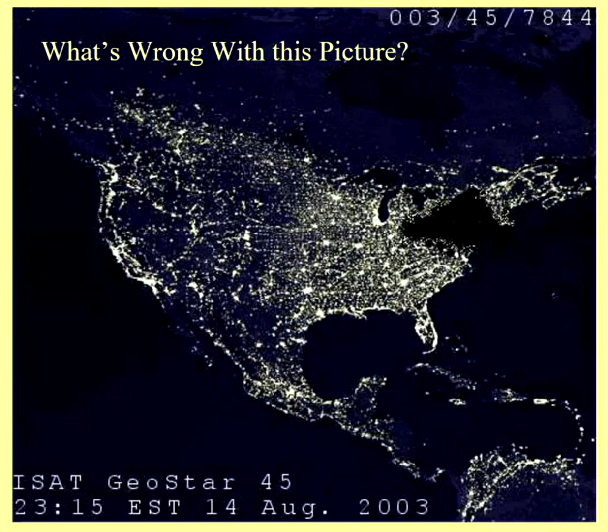 Light pollution map of the U.S.